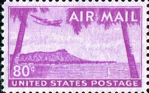 Diamond Head, Hawaii State Park OÊ»ahu - Volcanic Tuff Cone #C46 Single 80Â¢ US Postage Stamp