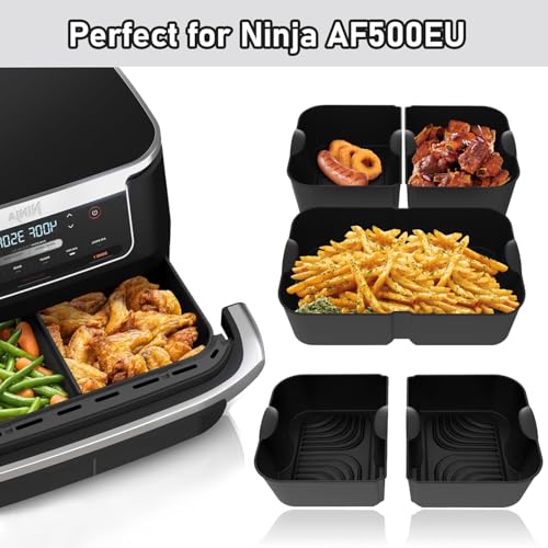 Silicone Air Fryer Molds for Ninja Foodi FlexDrawer AF500EU 10.4L COSORI Dual Blaze TwinFry 10L, Rectangular Air Fryer Accessories for Ninja AF500EUCP 10.4L