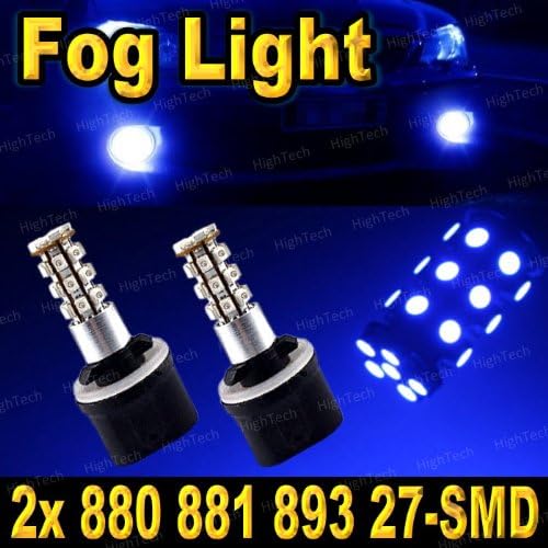 2 PCS Ultra Blue 880 27-SMD LED Headlight Bulbs For Driving Fog Light / Day Time Running Light DRL (Cross Reference: 881 / 886 / 894 / 896 / 898 / 893 / 885 / 890 / 892 / 899 )