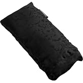 Hugger Mugger Silk Eye Pillow with Flaxseed Filling - Black Teal - Organic Flaxseed Filling, Scent-Free Relaxation, Light Weight, Chill in Freezer, Washable Cover