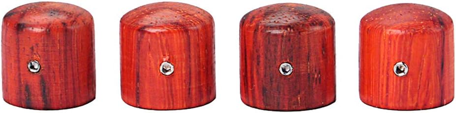 Alnicov 4PCS Guitar Wood Knobs Volume Tone Speed Control Knobs for Electric Guitar Bass Screw Type,Red - Image 5