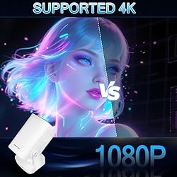 Mini Projector 4K with WiFi Bluetooth 5.4 - Smart