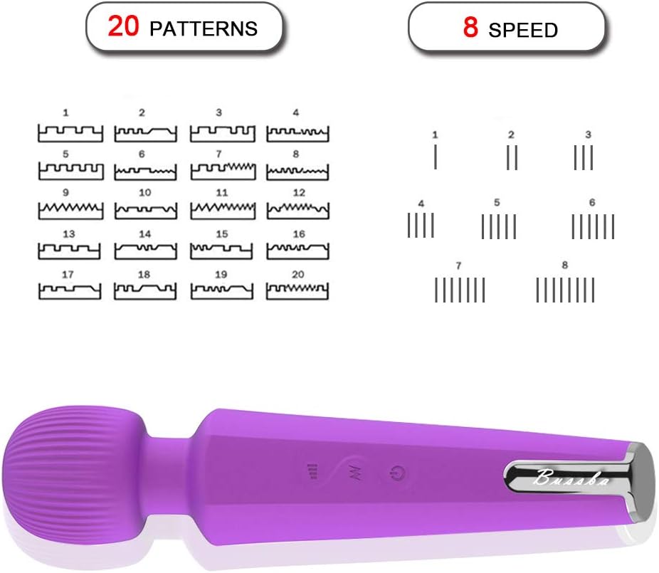 Electric Manual Massager Stick Large Edition Slience Powerful 20 Vibration Patterns 8 Muti Speeds,Massage Head Bending Possible Wand Magic Massagers Therapy for Vertebra ache and Lymph Repair: Health & Personal Care