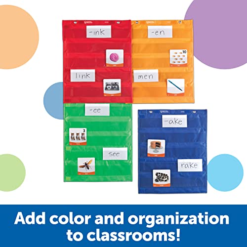 Learning Resources Pocket Chart Squares Set of 4, Classroom