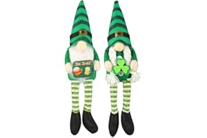 WVIOUOPU St Patrick's Day Gnome Plush Decorations - 2 Pack Green Gnomes Doll Faceless Elderly Irish Festival Lucky Shamrock Home Table Decor Ornaments for Saint Patrick's Day Tiered Tray Decor