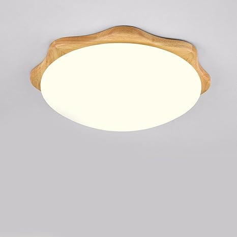Solid Wood Room Lamp Led Ceiling Bedroom Lamp Round Modern Nordic