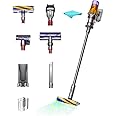 Dyson V12 Detect Slim Cordless Vacuum Stick Cleaner - Yellow/Iron, HEPA Filter, Bagless, Up to 60 Min Runtime, Rotating Brushes, Battery Operated, 2-Year Warranty, with 5AVE Microfiber Cloth
