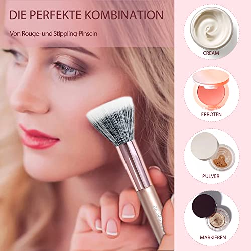 Make Up Pinsel Blush Pinsel, Duo End Profi Schminkpinsel Rouge Pinsel ideal für das Auftragen von Make-up auf den Wangen, Makeup Pinsel für einfaches Auftragen, Make-up Pinsel & Zubehör