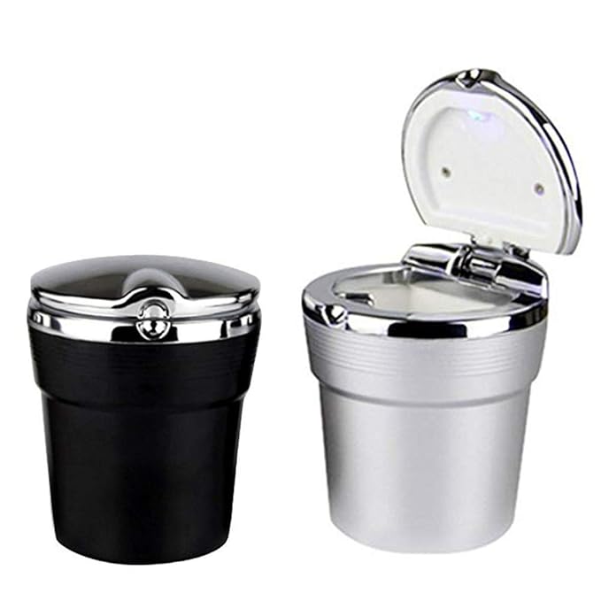 2 Stück Sturmaschenbecher,Auto Aschenbecher,Tragbare Auto rauchfreien Stand Zylinder Cup Holder Zigarette Aschenbecher mit bl