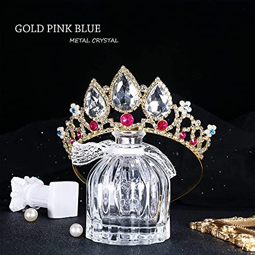 Bejeweled Headband for Girls Women Princess Colorful Birthday Party Hair Band Crystal Wedding Tiara Crown (Multi-Color)