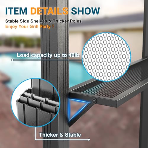 TOOLUCK 6x8 Hardtop Grill Gazebo Review: BBQ Shelter with Double Roof & Shelves image 20