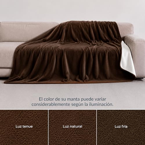 Twinzen Waterproof Dog Blanket 127x152cm Brown - Reversible and Washable Dog Blanket - for Sofa and Bed - Sherpa