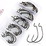Sougayilang Fishing Hooks High Carbon Steel Worm Senko Bait Jig Fish Hooks with Plastic Box
