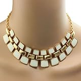 Nicerocker Hot Fashionable Hollow Out Enamel Punk Statement Alloy Necklaces ((White))