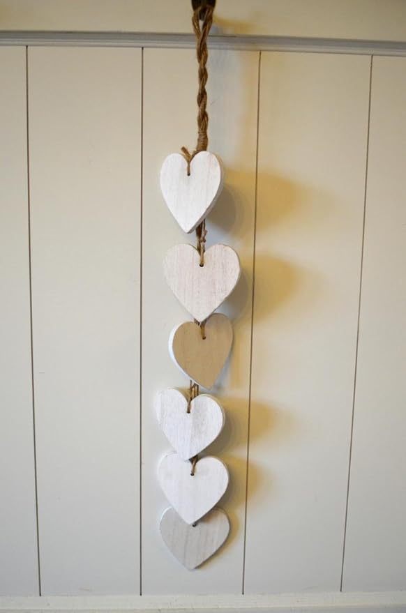 Herz Holzherz Holz Weiss Shabby Zum Hangen Girlande Deko Fensterdeko Turdeko Landhaus Shabby Ca 60cm Amazon De Kuche Haushalt