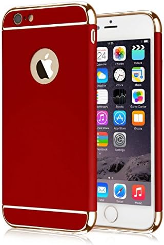iPhone 6S Case, iPhone 6 Case Seekfull Ultra Thin 3 In 1and Slim Hard Shockproof Case Coated Non Slip Matte Surface with with Tempered Glass Screen Protector for Apple iPhone 6/6S (4.7'') (Red)