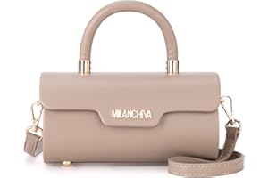 Milan Chiva Small Bags for Women Designer Mini Top Handle Purse Cute Handbags Barrel Shape Purse