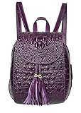 Pijushi Womens Mini Leather Backpack Crocodile Handbag Purses Holiday Gift (B66810 violet)