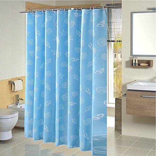 OWNFUN Ocean Shower Curtain with Hooks, Rings for Bathroom - Waterproof, Bacteria and Mildew Resistant - 5 Sizes 78 X 96 Inches