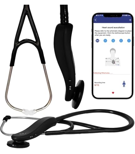 3M™ Littmann® CORE Digital Stethoscope, Black Chestpiece, Tube