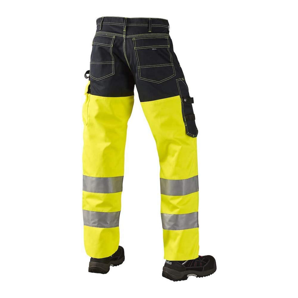 J.A.K. 1110685092 Series 11106 70% Polyester/30% Cotton Trousers EN 20471, Class 2, Yellow/Navy, 52 R (36/32) Size - Image 3