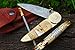 DKC Knives (9 6/18) Sale x DKC-176 Brass Prince Damascus Steel Folding Pocket Knife Custom Handmade Pearl 4.5