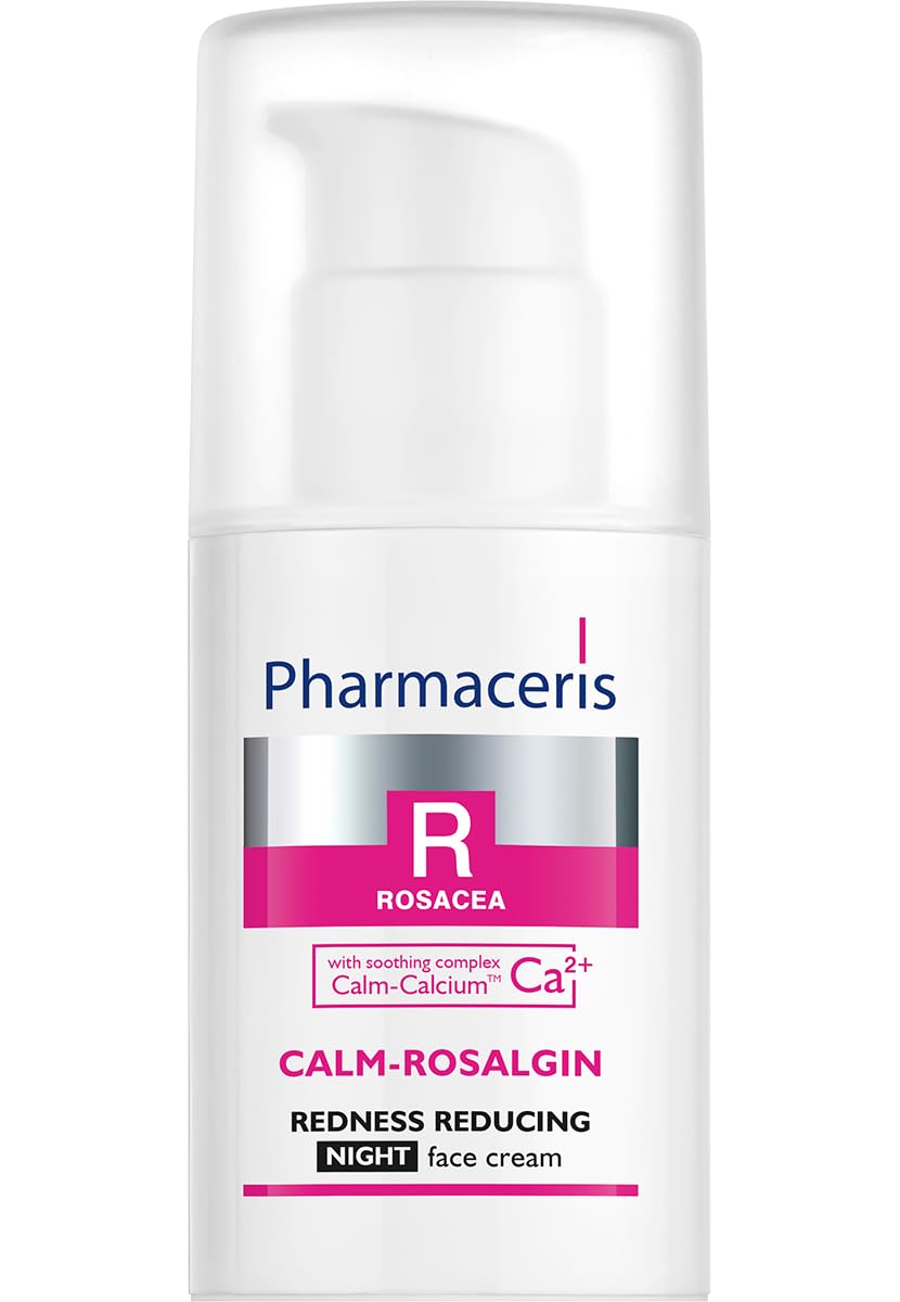 Pharmaceris R Rosacea Cream, Calm-Rosalgin Redness Reducing Night Cream with soothing Calm-Calcium Ca2+ complex - 30 ml