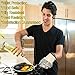 BloomBell Oven Mitts, High Heat Resistant Gloves, Heat Resistant Work Gloves - Heat And Slip Resistant Gloves By Food Safe, Cooking, Working, Campfires, Aramid Fiber, Silicon, Cotton (black)