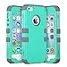 ULAK SE Case,iPhone 5S Case, Anti Slip Shock Resistance Protective Cover with Hybrid High Soft Silicone + Hard PC Case for Apple iPhone 5/5S/SE (Light Green+Grey)