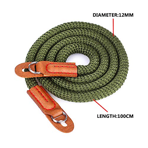 Camera Strap Eorefo Handmade Soft Cotton Vintage Camera Neck Shoulder Strap for Mirrorless and DSLR Camera,Green.