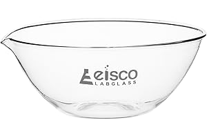 EISCO Evaporating Basin, 500ml - Flat Bottom, with Spout - Borosilicate 3.3 Glass - Mixing Dish Bowl, Laboratory, Kitchen, Crafts
