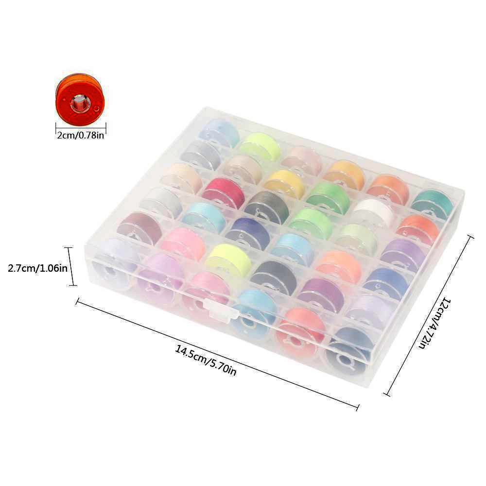 ISOTO 36Pcs Bobbins and Sewing Threads for Brother/Babylock/Janome/Quantum Futura/Singer/Juki Kenmore Sewing Machine Home Family Use