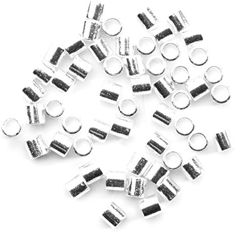 Cousin DIY 2mm Plated Silver Crimp Beads - 50pc