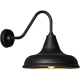 Franing 15" Large Outdoor Gooseneck Barn Light, Galvanized + Painted Waterproof Rust-Proof Porch Gooseneck Light for Shed, Ga