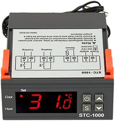 DC AC 12V/24V Two Relay Output Digital Temperature Controller STC-1000 Thermostat -50~99 Degree with Sensor