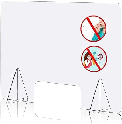 Praktischer Plexiglas-Schreibtischteiler mit klarem Empfangsschutz und