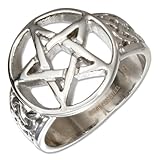 Stainless Steel Pentagram Ring with Celtic Knots