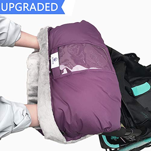 Fleece Stroller Hand Muff, BETITETO Winter Anti-Freeze Gloves for Baby Stroller Jogger Pram Water Resistant Warmer Gift for Parents and Caregivers (Purple - Upgrade Version) - Thumbnail 7