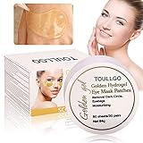 Gold Eye Mask, Collagen Eye Mask, Gold Eye Pads Anti-aging Hyaluronic Acid Eye Patches for Anti Aging,Dark Circles and Puffiness, Anti Wrinkle, Moisturising,Whitening (30 Pairs)