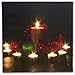 BANBERRY DESIGNS Wall Art with LED Lights Canvas Print Lighted Candle Picture -7 Candles