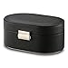 Vlando Small Travel Jewelry Box Organizer Mirrored Case for Rings Earrings Necklace, Gifts for Girls (Black)