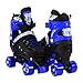 Scale Sports Adjustable Blue Quad Roller Skates for Kids Large Sizes for Ladies Teens