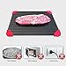 Defrosting Tray - Large Size with Red Silicone Border and Bonus Kitchen Tong, Rapid Thaw Frozen Foods or Meat - Thawing Fast and Safe with No Electricity or Hot Water