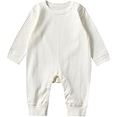 HALQAHA Baby Romper Long Sleeve Pure Cotton Unisex One Piece Jumpsuit, Newborn Clothes Soft Breathable Outfit