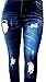 Omega Womens Plus Size Blue Denim Stretch Ankle Jeans Skinny Distressed Pants (22)