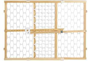 Toddleroo by North States - Quick-Fit Oval Mesh Wooden Baby Gate: Pressure Mounted Baby Gate for Doorways - Adjustable 26.5 to 42 Inches Wide - 23 Inches Tall