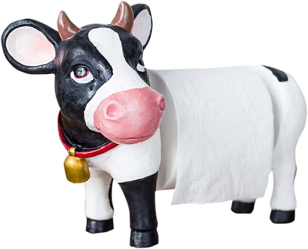 Paper Towel Holder, Decorative Holstein Cow Paper Towel Holder Display