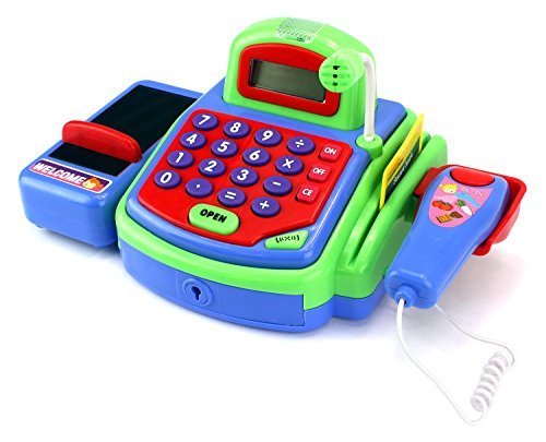 Pretend Play Electronic Cash Register Toy Realistic Actions and Sounds - Thumbnail 4