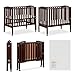 Dream On Me 2-in-1 Folding Portable Compact Mini Baby Crib in Espresso, GreenGuard Gold & JPMA, US Patented Flat Folding System, Locking Wheels,1″ Mattress Pad, Space-Saving Quck Fold Easy Storage