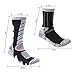 Mens Women Ski Cotton Socks High Performance Thick Warm Wicking Crew Socks for Snowboard Hiking Sports(Long, Black&Blue)
